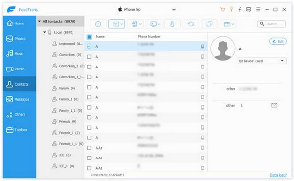 FoneTrans Select the Contacts