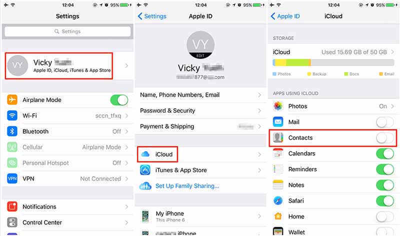 Kopia zapasowa kontaktów iPhone'a z iCloud