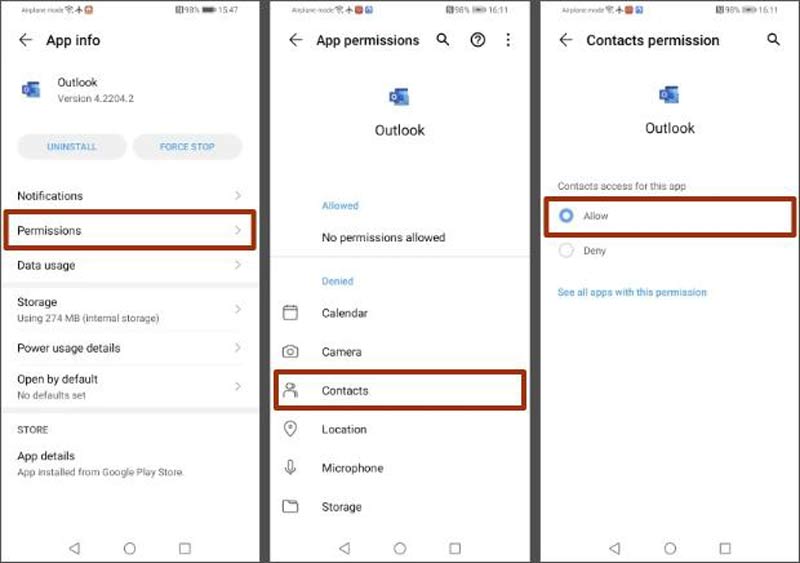 Importa i contatti di Outlook su Android