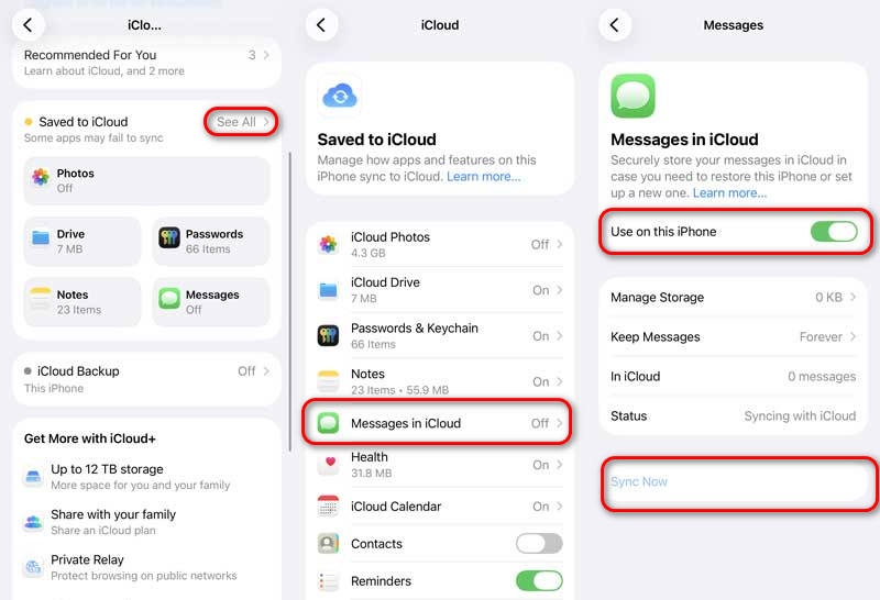 Turn On Icloud Sync Message On Iphone