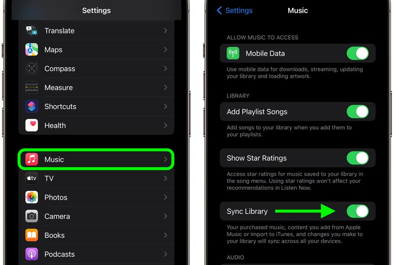 Iphone Apple Music Enable Sync Library