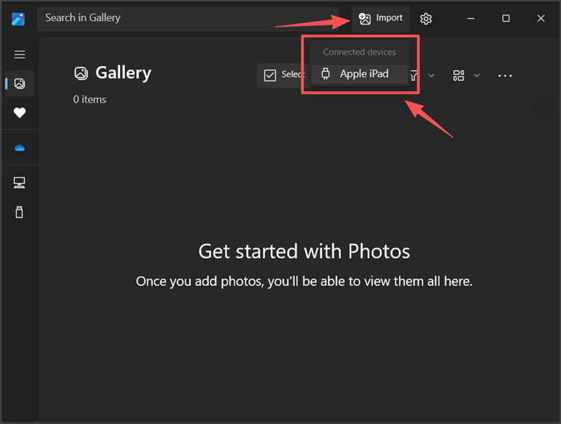Open Windows Photos App Connect Ipad