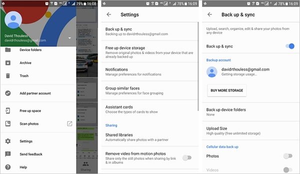 google photos backup