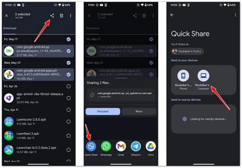 Move Images Between Android Using Quick Share