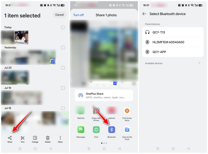 Transfer Android Images To Android Via Bluetooth