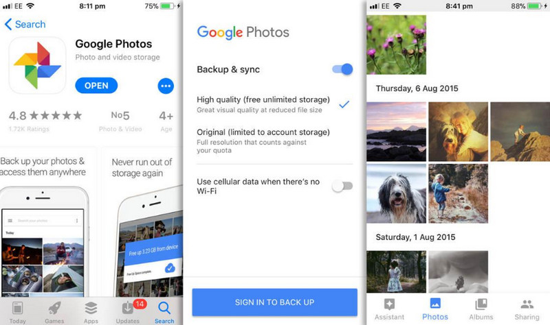 Googlen valokuvien varmuuskopioinnin synkronointi