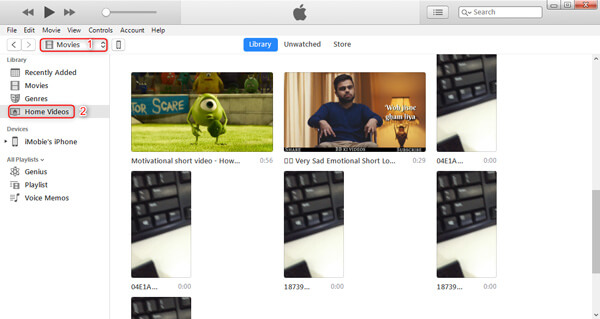 Video's in iTunes