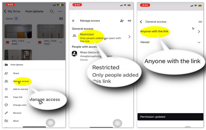 Change Google Drive Link Access