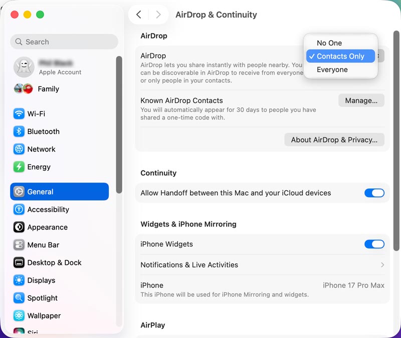Set Airdrop To Contacts Only On Mac