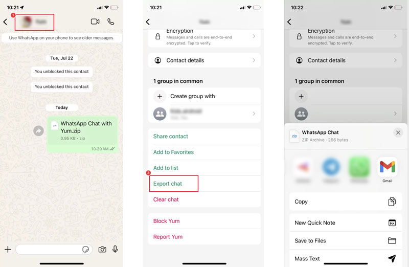 Export Whatsapp Chat Through Gmail