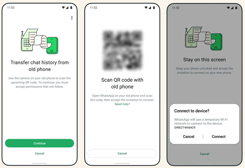 Scan QR Code to Transfer Whatsapp Chats