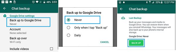 Backup WhatsApp Chats to Google Drive Android Phone