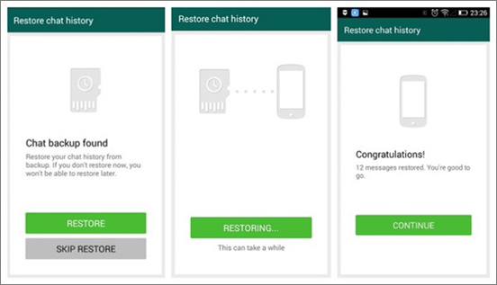 Restore WhatsApp from iPhone to Android