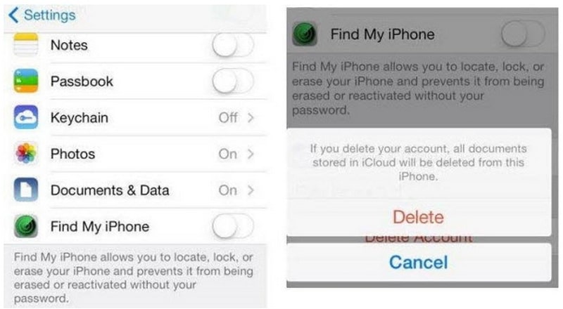 Delete iCloud Account