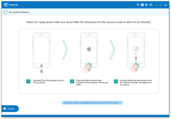 Aseta iPhone palautus- / DFU-tilaan