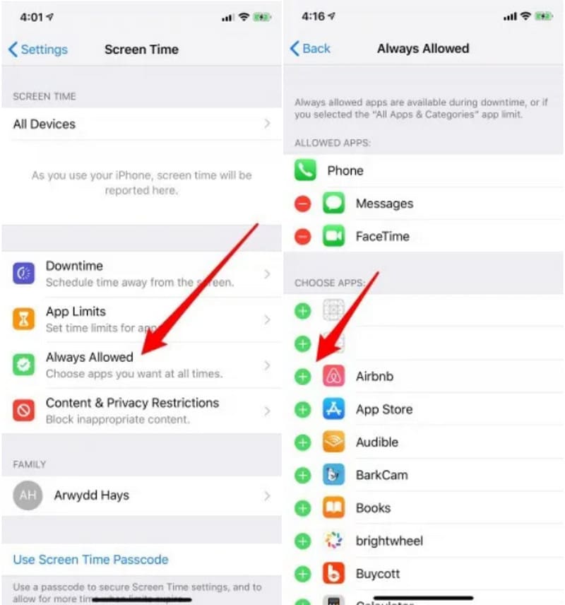 iPhone Screen Time Always Allowed