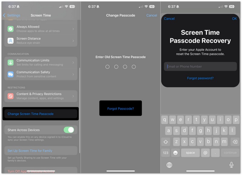 Reset Screen Time Passcode With Apple Id