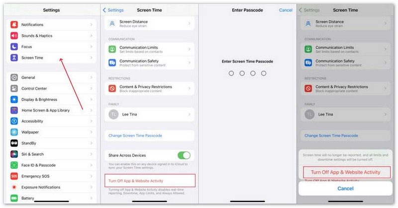 Turn Off Screen Time App And Website Activity