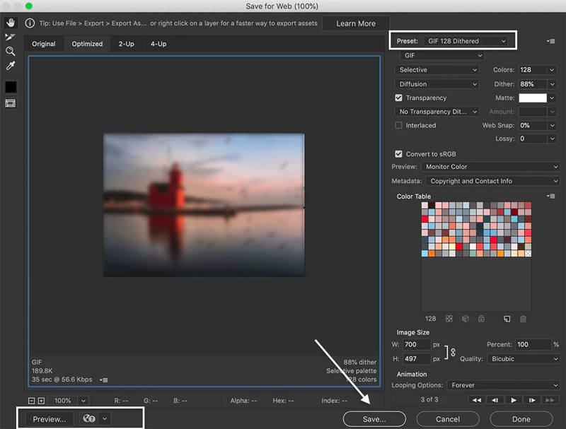 Crea GIF da Video Photoshop