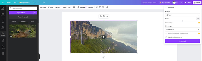 Online MP4 Video til GIF Converter Canva