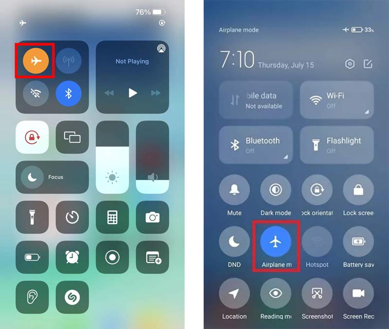 Turn On Airplane Mode iPhone Android