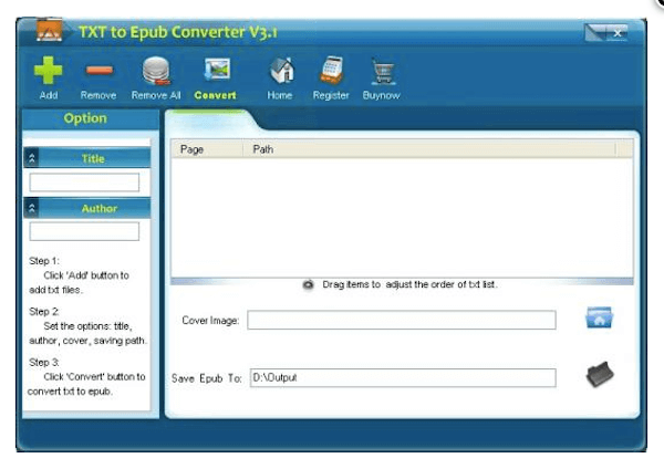 TXT to EPub Converter