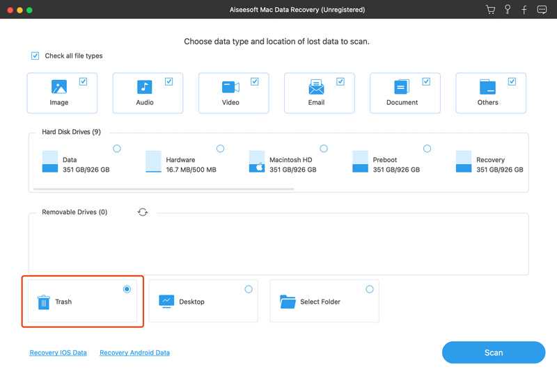Mac Data Recovery Choose Trash