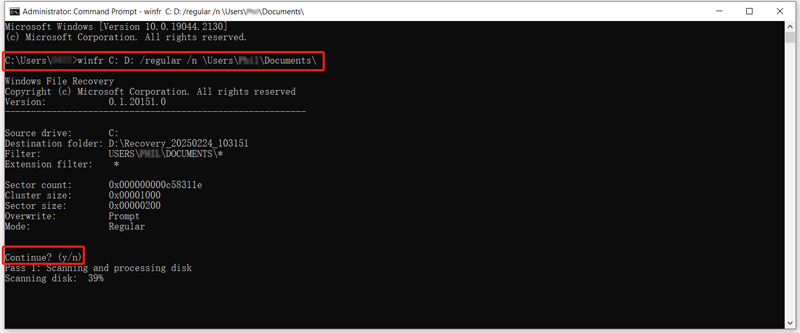 NTFS Gendan sletning med Windows File Recovery