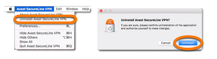 Odinstalujte Avast SecureLine VPN