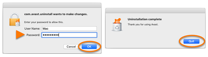uninstall avast one mac