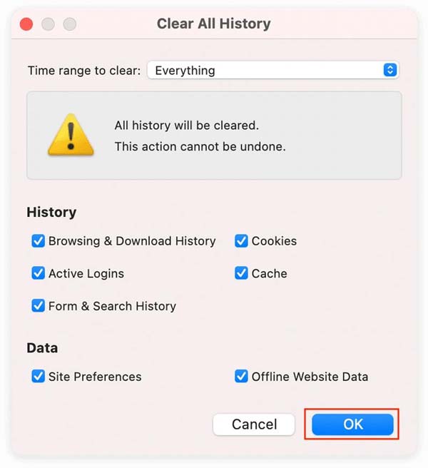Clear All History Firefox