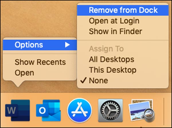 Usuń Dock offline