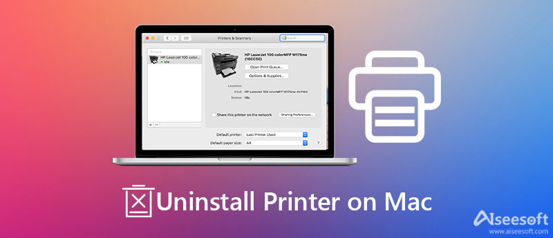 Afinstaller printer på Mac