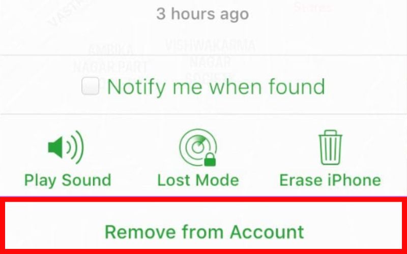 Click Remove From Account