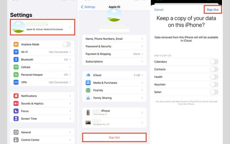 Unlink iPhones Via Settings