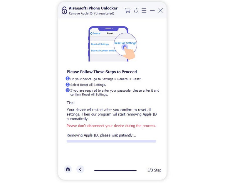 Aiseesoft Start Az iPhone keresése letiltása