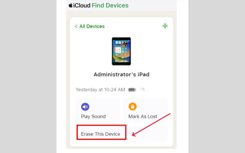 Click Erase This Device