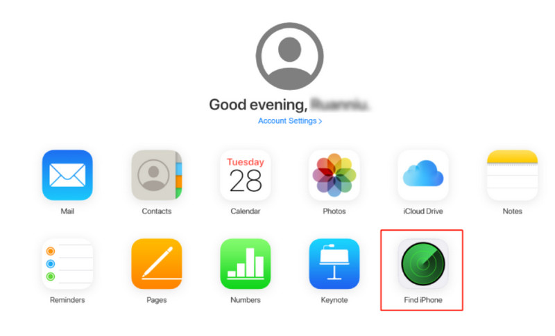 iCloud Keresse meg az iPadet