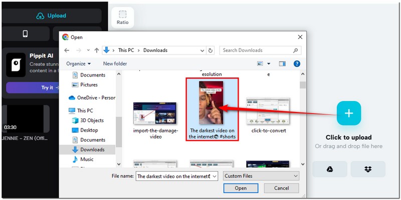 Click To Upload Video