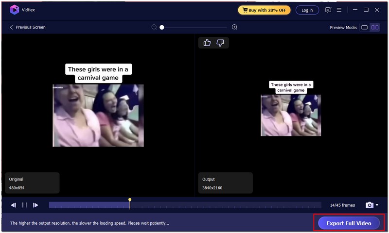 Hit Export All Video