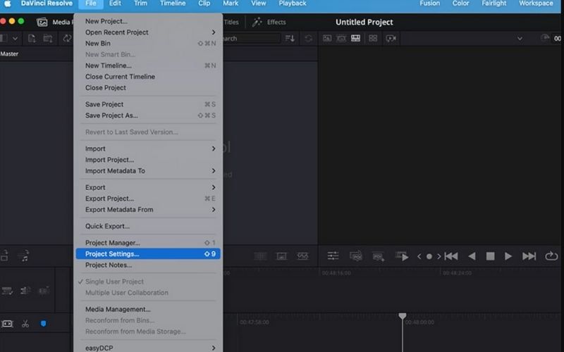Find Project Settings