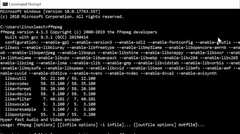 FFMPEG Command Prompt