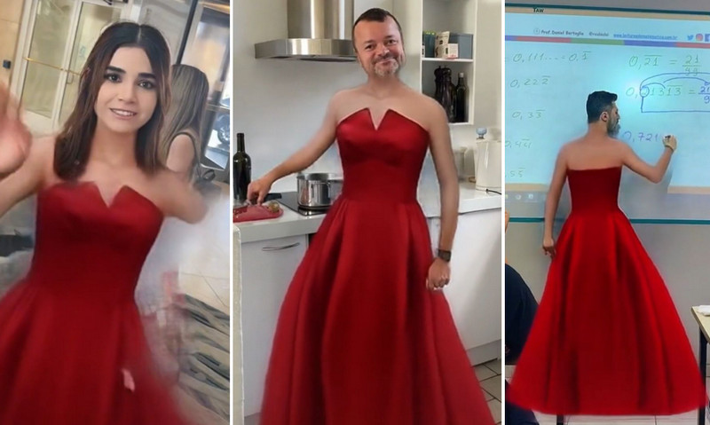 Filtr czerwonej sukienki