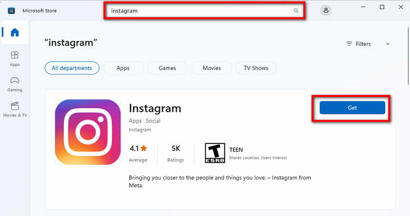 Αποκτήστε το IG στη Microsoft