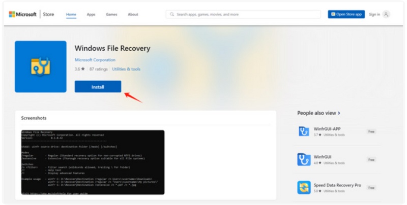 Install Windows File Recovery