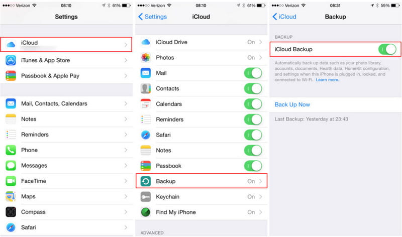 Резервное копирование iCloud сейчас