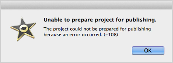 iMovie Ошибка 108