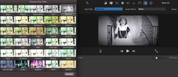 iMovie Filtrer alderen film