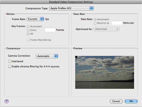 iMovie Settings