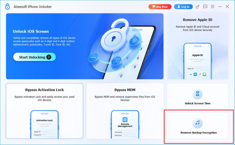 Choose Remove Backup Encryption